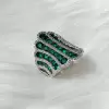 16ctw Round Cut Ruby Bold Wave Cocktail Ring
