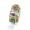 3.2ctw Princess Cut Ruby Hollow Modern Wedding Band