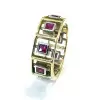 3.2ctw Princess Cut Ruby Hollow Modern Wedding Band