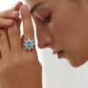 2ct Paraiba Tourmaline Vintage Halo Cocktail Ring