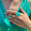 14ct Pear Cut Green Paraiba Tourmaline Cocktail Ring