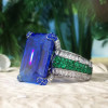 14ct Emerald Cut Sapphire Engagement Ring