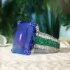 14ct Emerald Cut Sapphire Engagement Ring