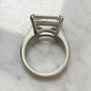 8.4ct East-West Emerald Cut Sandblasted Classic Engagement Ring