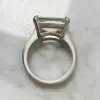 8.4ct East-West Emerald Cut Sandblasted Classic Engagement Ring