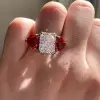 6.8ct Radiant Cut White Sapphire Engagement Ring
