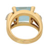 14ct Emerald Cut Aquamarine Vintage Cocktail Ring