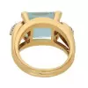 14ct Emerald Cut Aquamarine Vintage Cocktail Ring