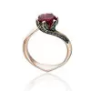 2.7ct Round Cut Ruby Lily Pad Engagement Ring