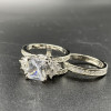Radiant Cut White Sapphire Bridal Set