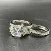 Radiant Cut White Sapphire Bridal Set