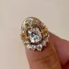 4ct Cushion Cut White Sapphire Stackable Wedding Ring Set