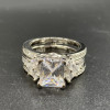 Radiant Cut White Sapphire Bridal Set