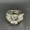Radiant Cut White Sapphire Bridal Set