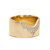 3.8ct Round Cut Paved Wide Band Wedding Ring Set