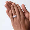 2.4ct White Sapphire Mechanical Screw Paved Men's Ring