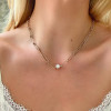 2ct Round Cut Bubble Pendant Paperclip Necklace