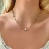 2ct Round Cut Bubble Pendant Paperclip Necklace