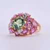 5ct Cushion Cut Green Sapphire Ruby Cocktail Ring