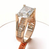 9ct Radiant Cut White Sapphire High Profile Engagement Ring