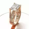 9ct Radiant Cut White Sapphire High Profile Engagement Ring