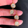 8ctw Round Cut White Sapphire Drop Earrings