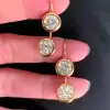 8ctw Round Cut White Sapphire Drop Earrings