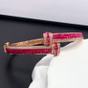 8.5ctw Princess Cut Ruby Bypass Bangle