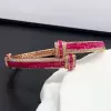 8.5ctw Princess Cut Ruby Bypass Bangle