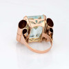 20ct Emerald Cut Aquamarine Bold Vintage Cocktail Ring