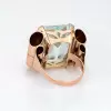 20ct Emerald Cut Aquamarine Bold Vintage Cocktail Ring