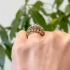 7ctw White Sapphire Two Tone Vintage Dome Ring