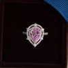3ct Pear Cut Pink Sapphire Vintage Halo Engagement Ring