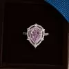 3ct Pear Cut Pink Sapphire Vintage Halo Engagement Ring