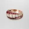 Gradient Size Ruby and White Sapphire Wedding Band