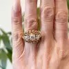7ctw White Sapphire Two Tone Vintage Dome Ring