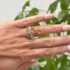 7ctw White Sapphire Two Tone Vintage Dome Ring