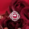 3ct Cushion Cut Ruby Rose Engagement Ring