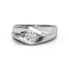 1ct Round Cut White Sapphire Engagement Ring for Men