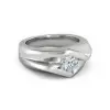 1ct Round Cut White Sapphire Engagement Ring for Men