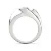 1ct Round Cut White Sapphire Engagement Ring for Men