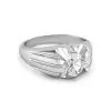 Handmade Round Cut Sterling Silver Men's Ring