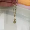 6ctw Round Cut White Sapphire Vintage Pendant Necklace