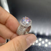 5ct Halo Round Cut White Sapphire Engagement Ring