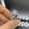 5ct Halo Round Cut White Sapphire Engagement Ring