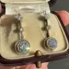 6ctw Round Cut Art Deco Drop Earrings