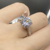 3ct Round Cut White Sapphire Paved Engagement Ring