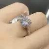 3ct Round Cut White Sapphire Paved Engagement Ring