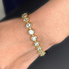 15ctw White Sapphire Pillow Bezel Set Tennis Bracelet