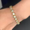 15ctw White Sapphire Pillow Bezel Set Tennis Bracelet